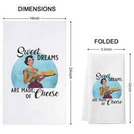 KUIYAI Funny Vintage Retro Housewife Style Cheese Kitchen Tea Towel Kitchen Gift Hostess Tea Towel (made of cheese)