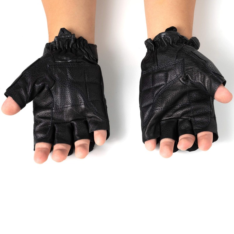 Alpine Swiss Mens Fingerless Gloves Genuine Leather for Workout Training