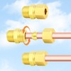 GASHER 5PCS Brass Compression Tube Pipe Fitting Connector, Straight Coupling