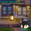 TomCare Solar Lights Flickering Flame Metal Solar Lantern Outdoor Hanging