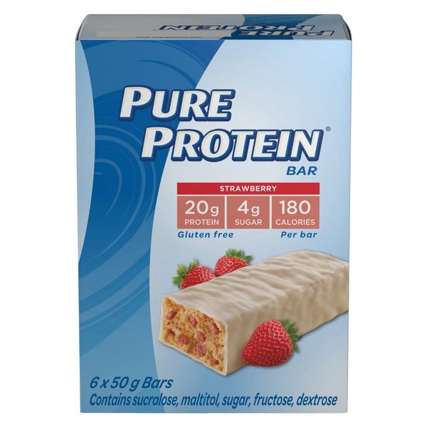 Pure Protein, Strawberry with Greek Yogurt Coating 6ct x 50g/1.8oz., {Imported from Canada}