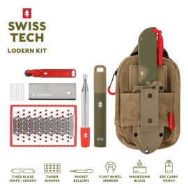 Swiss Tech Fixed Blade Kit, 6 Piece, Campfire, Camping Essentials Set