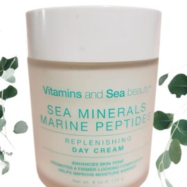 Vitamins And Sea Beauty Marine Peptide Replenishing Day Cream 6 oz NWOB