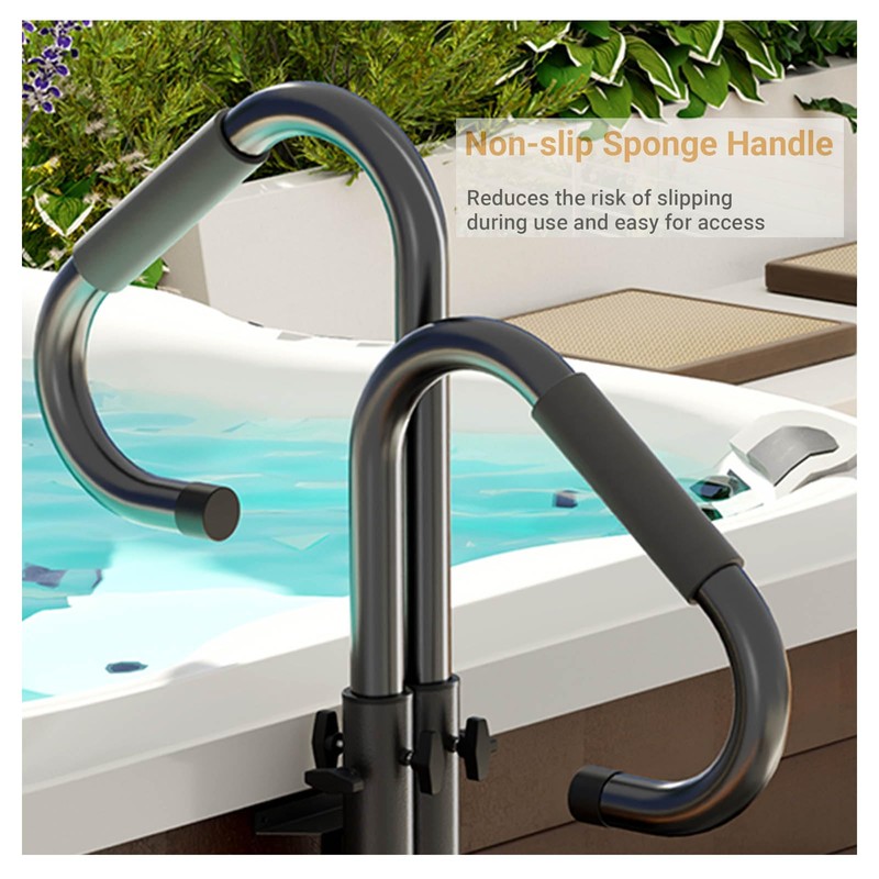 Two-Way Hot Tub Handrails w/Slide-Under Mount Base ，360° Swive SPA