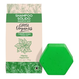 GRISI ORGANICS, Shampoo Sólido con Menta para Cabello Graso, 75gr