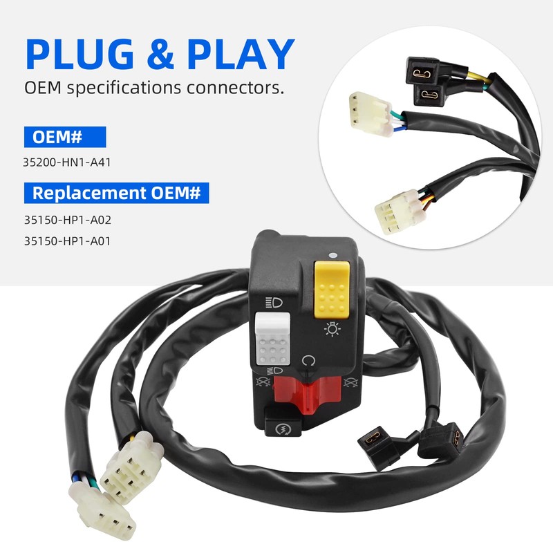 Compatible with Honda TRX400EX Sportrax TRX450ER Start Stop Switch Button