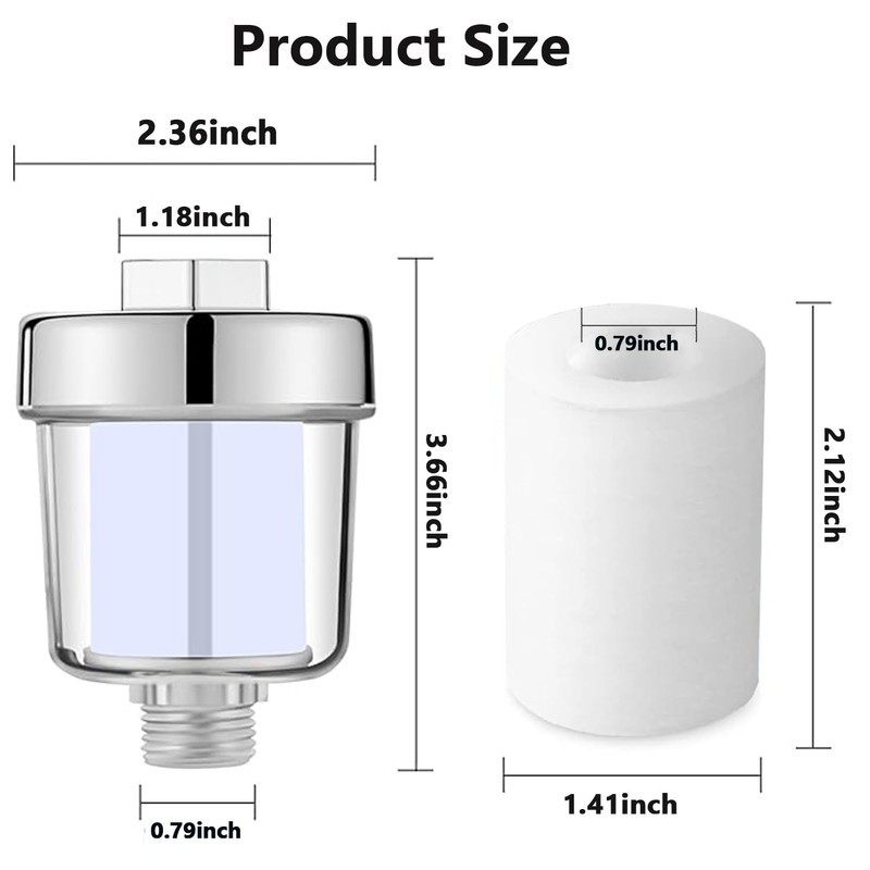 Universeller Wasserhahnfilter, Wasserfilter mit 4 Filterkartuschen, PP-Baumwoll-Wasserfilter für Duschköpfe, für