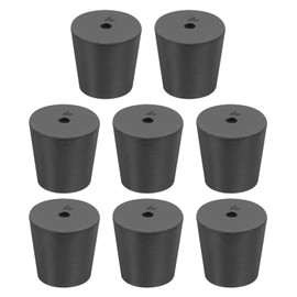sourcing map Rubber Tapered Plug 20mm to 26mm Solid Test Tubes Bungs Stopper with Hole Black for Lab Home 8 Pieces