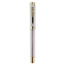 Sipliv Crocodile Carving Pattern Metal Fountain Pen with Gift Box - Sliver