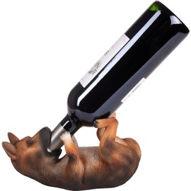 BRUBAKER Wine Bottle Holder German Shepherd - Polyresin Bottle Decoration - Table Top Figure Hand Painted Bar Accessory - Funny Wine Gift