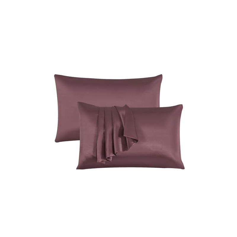 Black Horse Silk Satin Pillow Cases 2 Pack BLUSH-PINK, Silky