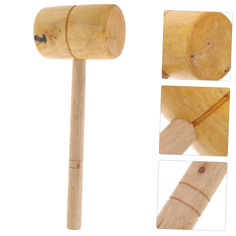 LALAFINA Wooden Mallet Hammer Tool Solid Yellow Sandalwood Handcrafted Anti-Slip