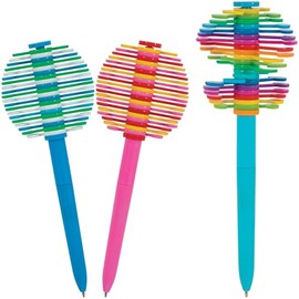 Merangue Fidget Spinner Ballpoint Pen, 6-Pack Bundle, 1.0mm, Blue Ink, Assorted Colors