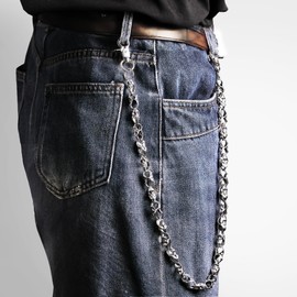 Girinme Wallet Chain - Unisex Punk Skull Biker Pant Trouser Jean Pocket Chain - Small Skull Design - Men's/Women Gifts