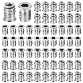 150 Pcs M6 x 15mm Hex Socket Screw Inserts Threaded Insert Nuts, M6 Screw in Nuts for Wood Furniture