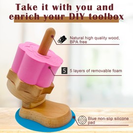 YUARIML Tilted Tumbler Turner for DIY Rhinestone Tumbler, Bling Cups Making Supplies, Cup Turner with Adjustable Size Foam