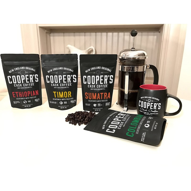 Gourmet Decaffeinated Coffee Sampler Gift Box Set | Whole Bean