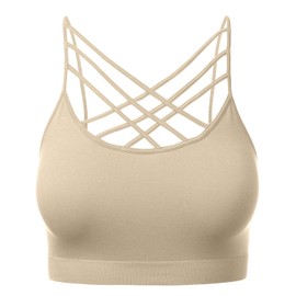 brasier deportivo para mujer, con tirantes cruzados, bandeau, camisolas sin hilos, 102-topo, 2G-3G