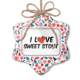 NEONBLOND Christmas Ornament I Love Sweet Stout Beer Red White Blue Xmas