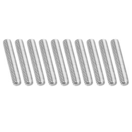 PATIKIL 3/8"-16 UNC 304 Stainless Steel Threaded Rod, Pack of 10, 50 mm Length, Long Thread Screw, Threaded Rods, Threaded Rods, Threaded Rods for Anchoring Screw, Clamps, Hangers and U-Bolts