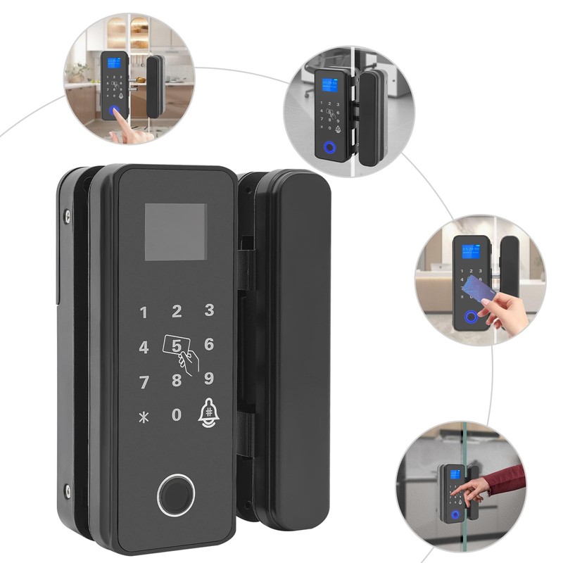 Smart Door Lock,Fingerprint Glass Door Lock,Lock Automatically Smart Lock 4