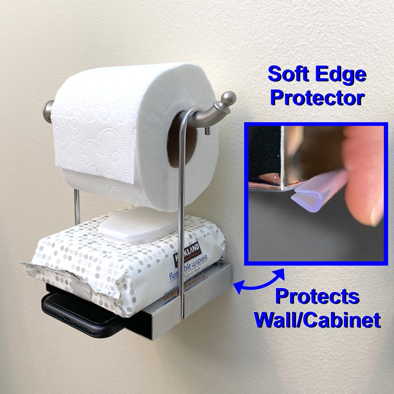 TP Ledge – Multi-Purpose Double Shelf Hangs Below Existing Toilet