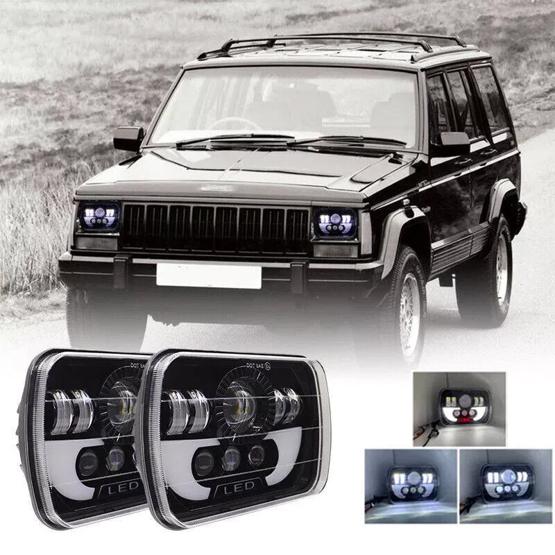 Unbranded 7x6 5x7 LED Headlights Hi/Lo DRL Pair For Chevy