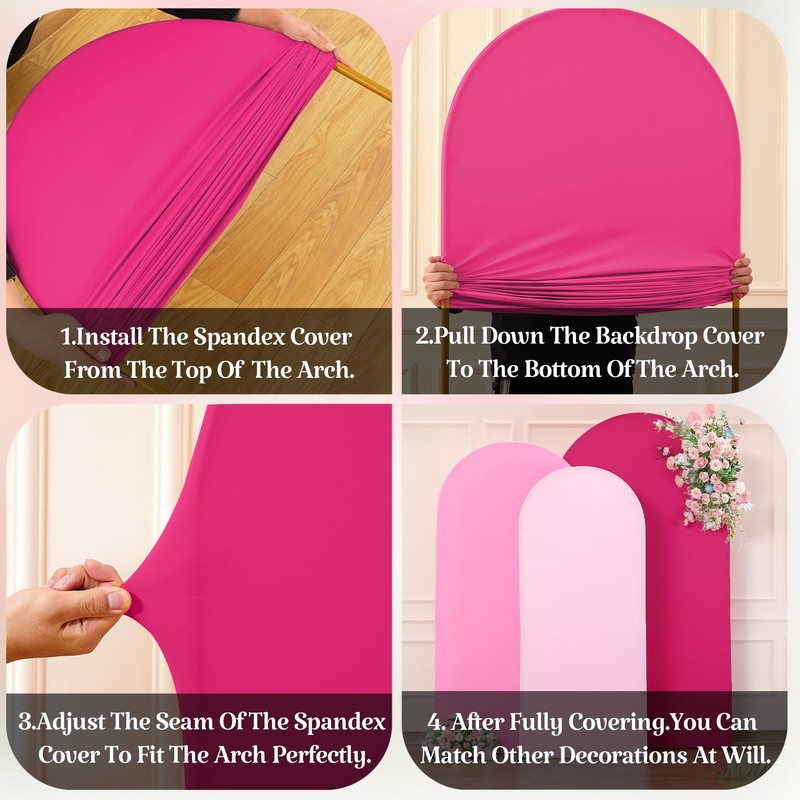 Set of 3 Arch Backdrop Covers(7.2ft, 6.6ft, 6ft) - Premium