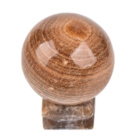 AMOYSTONE Onyx Ball Divination Sphere with Wood Stand Decorative Ball Natural Healing Crystals Sphere for Feng Shui 71-80mm