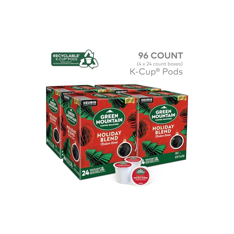 Green Mountain Coffee Roasters Holiday Blend, Keurig Single Serve K-Cup