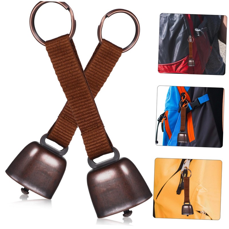 WOONEKY Loud Bear Bells for Hiking 2 Pack Durable Iron