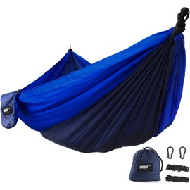 IMISI Hammock Ultra-Light Travel Camping, 450lbs Load Capacity, Breathable, Quick-Drying Portable Parachute Nylon Fabric Hammock Set, Multifunctional Outdoor Indoor Garden Hiking Beach (Blue)