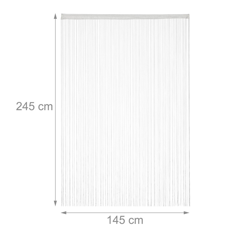 Relaxdays String Curtain Set of 2, Shortenable String Curtains with