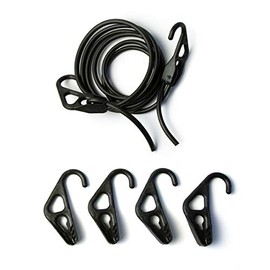 The Better Bungee BBR1014BK Build a Bungee Kit: 1-10' Cord and 6 ADJ Hook Ends, 1/4",BK (Made in USA)