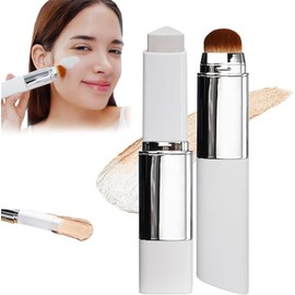 Barra de Base de Maquillaje que Cambia de Color, Barra de Crema Cubriente 2 en 1, Ligera y Ajustable con Brocha para Todo Tipo de Pieles (Medium)