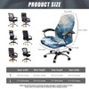 Fiqyvagox Marble Print Blue White Golden All-in-One Office Chair Cover