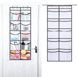 Hanging Shelf, Hanging Storage Organiser, Hanging Organiser with 10 Mesh Pockets, Equipped with 4 Hooks, Suitable for Door Organiser, Bedroom, Living Room, Children's Room, Bathroom (54.5 x 126 cm)
