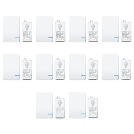 NineLeaf Wireless Light Switch and Receiver Kit, Wireless Light Switch Kit, Wireless Switch, Remotely Adjustable, No Wiring Required, IP66 Waterproof, Suitable for Home and Office Use, 10PK