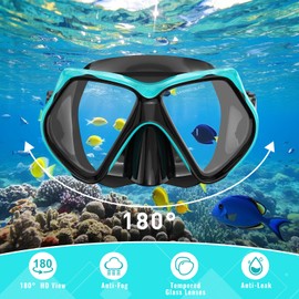 Snorkeling Gear for Adults Men Women, Snorkel Set with Panoramic View Diving Mask