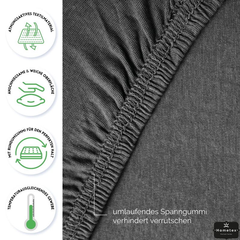 Hometex Premium Textiles Microfibre Fitted Sheet, Fitted Sheet, 100% Microfibre,