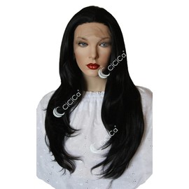 Cicica Lace Front Wigs, 26 Inches Long Wig, Straight Wig, Off Black Wig, Soft Lace Wig, Premium Synthetic Heat Resistant Hair Replacement Wigs for Women.