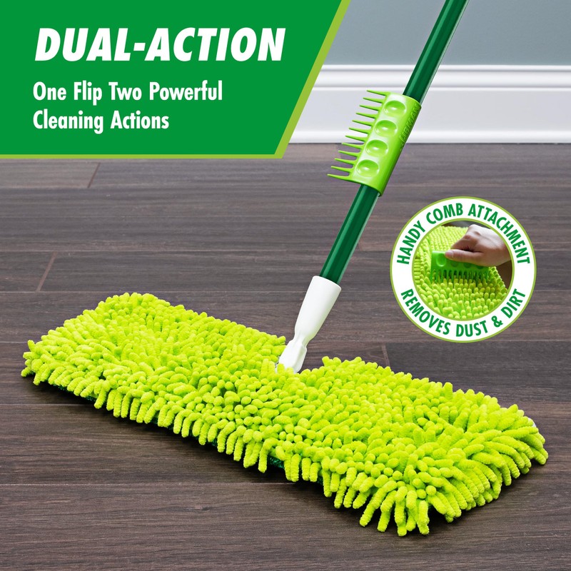 Libman 18" 2-Sided Microfiber Dust Mop, Double Sided Dry Wet