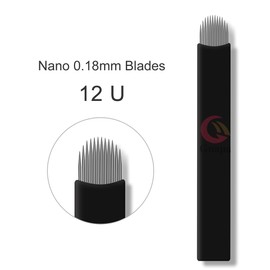 Pack of 30 Extremely Thin 0.18 mm Nano Blades Microblading Needles for Semi-Permanent Makeup Eyebrow Tattoo Microblade 3D Embroidery Blade (30 Pieces 12U)