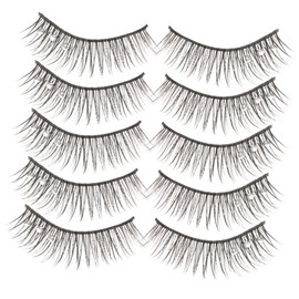 FRCOLOR 5 Pairs Rhinestone False Eyelashes for Natural Look Easy to Apply Fake Lashes for Parties Cosplay and Stage Performance Comfortable Lightweight Womens Eyelashes
