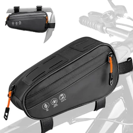WOTOW Bike Frame Bag, Waterproof Bike Triangle Bag with Two Side Pockets, Reflective Bicycle Top Tube Phone Storage Pouch for Road Mountain Bike Cycling Travel (1.2L)