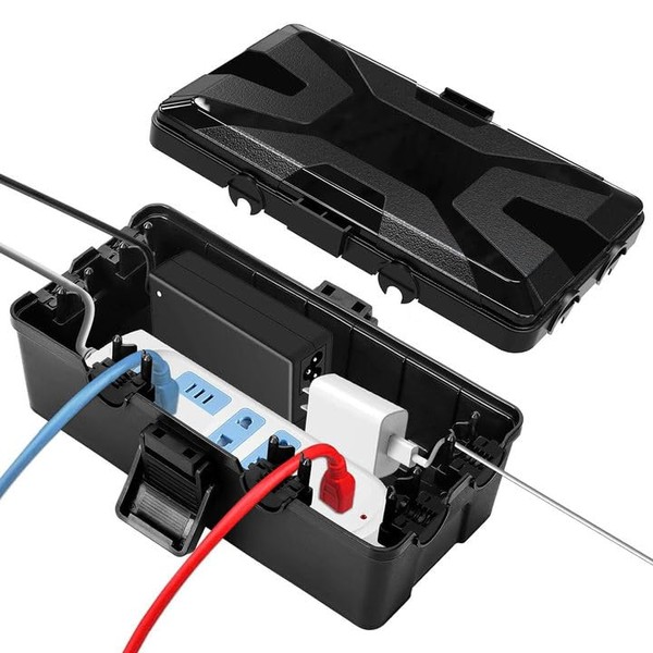 Caossuixin Cable Box Waterproof IP54, Waterproof Cable Box Black, Waterproof