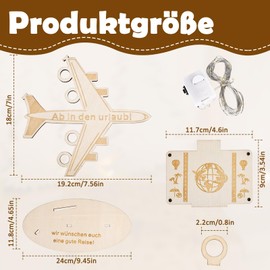 Wooden Birthday Money Gifts, LED Money Gifts, Packaging, Money Gift, Travel, Plane Gift, Wish Filler Money Gift, Travel Fund for Gifts, Weddings, Parties, Birthdays, Anniversaries