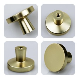 esahpss Single Hole Cabinet Door Modern and Simple European Style Zipper Cabinet Door Handle Drawer Wardrobe Hardware Solid Gold Handle 3.2 * 2.6cm, 5 Pieces per Sale