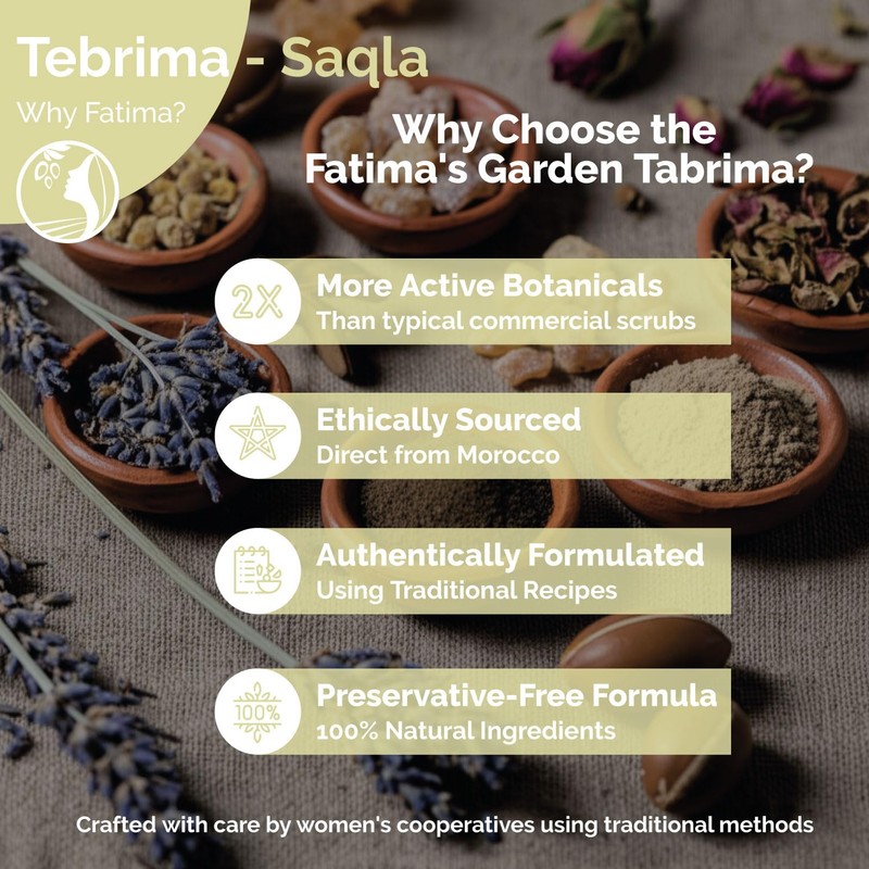 Fatima's Garden Tabrima/Sakla Hammam Marokkanisches Peeling mit Natürlich Beruhigend 150g