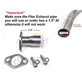 ARSPORT Exhaust Flex Pipe Adaptor 1.5" OD for Predator Max 459, Duroma XP16HPE & XP18HPE 457